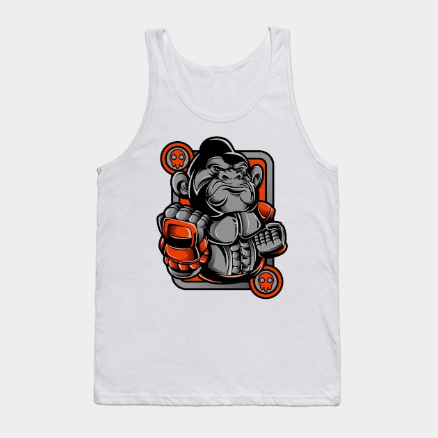 Kong Ape Gorilla Monkey Grey Orange Tank Top by BradleyHeal